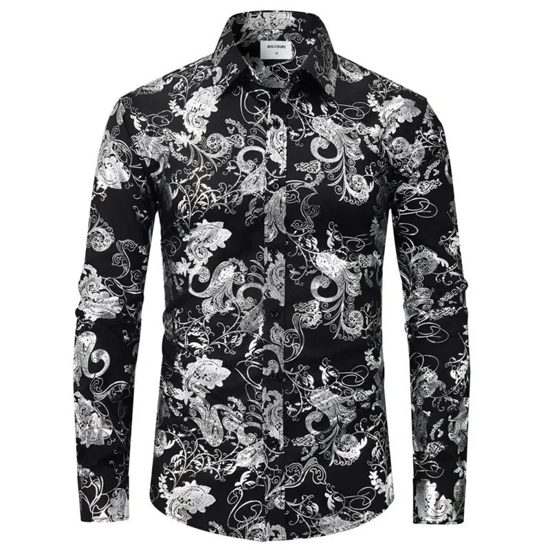 Luxury Baroque 3D Print Formal Wear Shirt Men Casual Button Shirts Comfortable Long Sleeve Male Multicolor Clothes Tops