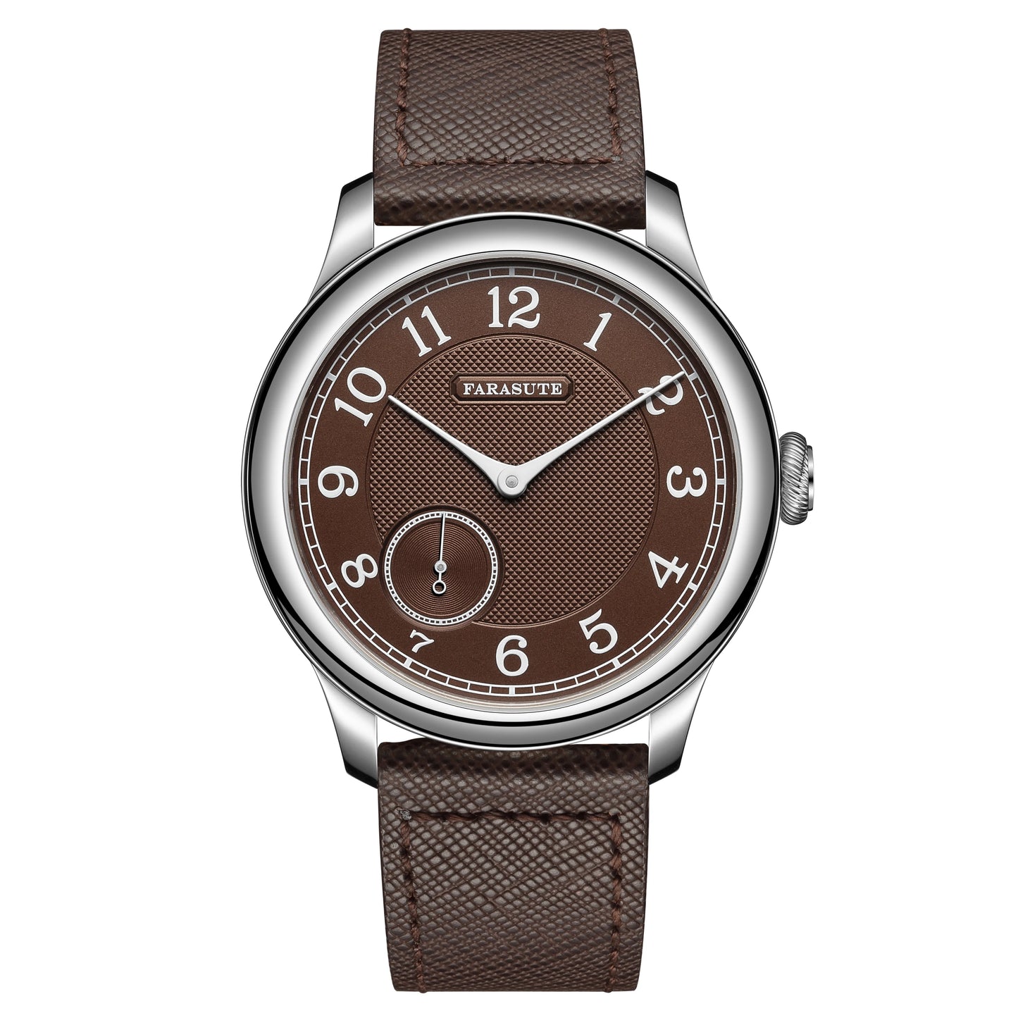 FARASUTE Mechanical Men’s Watch – Vintage Salmon Dial Manual Wind with Bonklip Bracelet