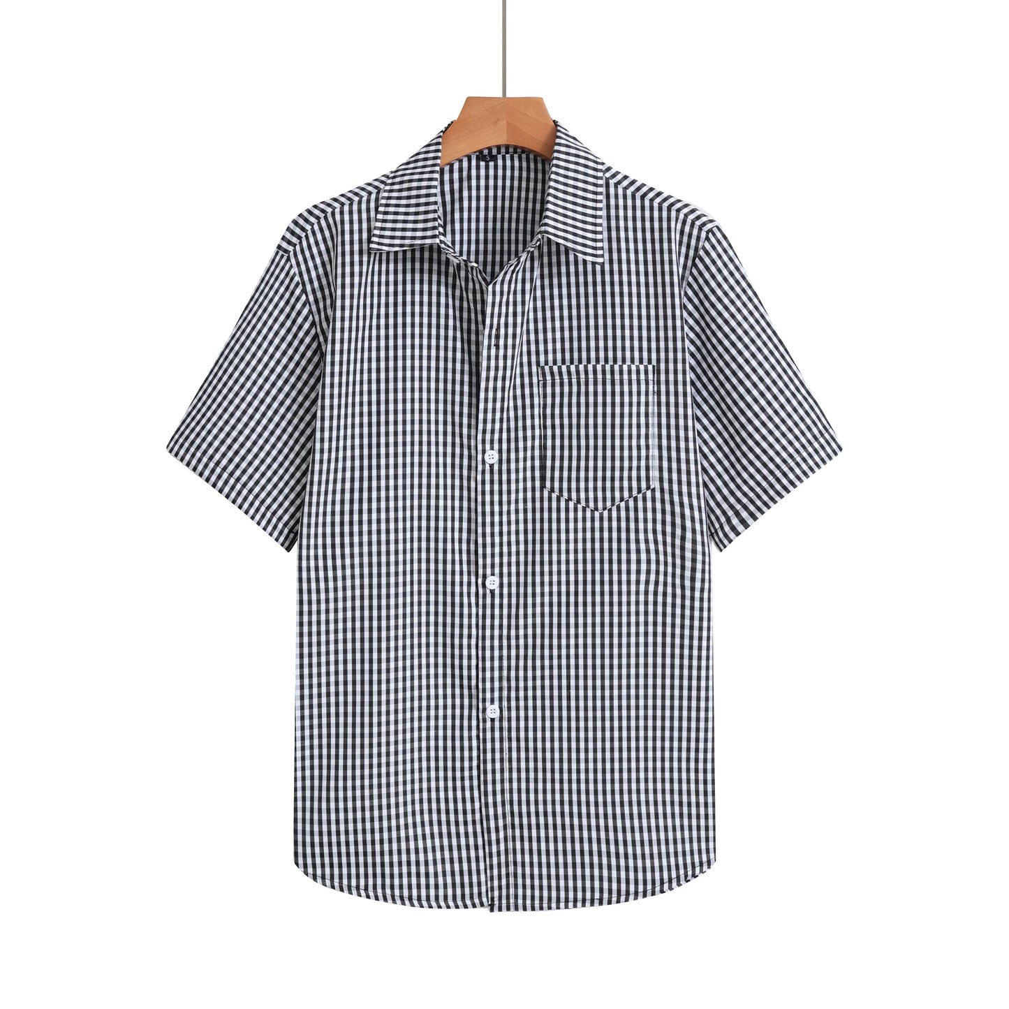 Blue Plaid Shirt Men Shirts New Summer Fashion Chemise Homme Mens Checkered Shirts Button Up Short Sleeve Shirt Men Blouse