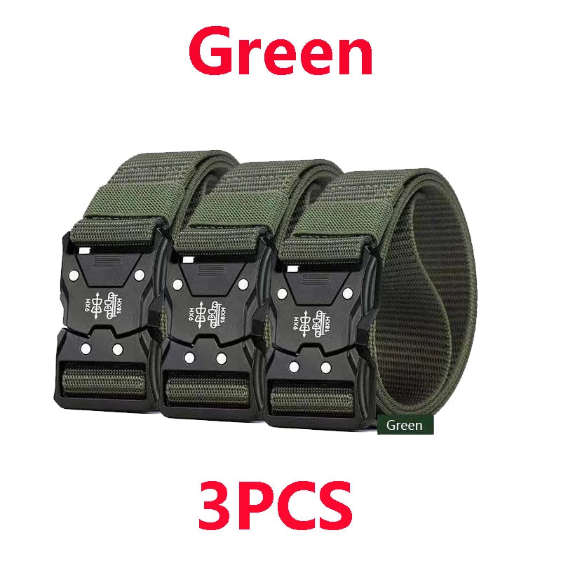 Genuine Tactical Belt Black Quick Release Outdoor Men's Belt Buckle Quick Release Elastic Belt Sport Nylon Braided Belts for Men