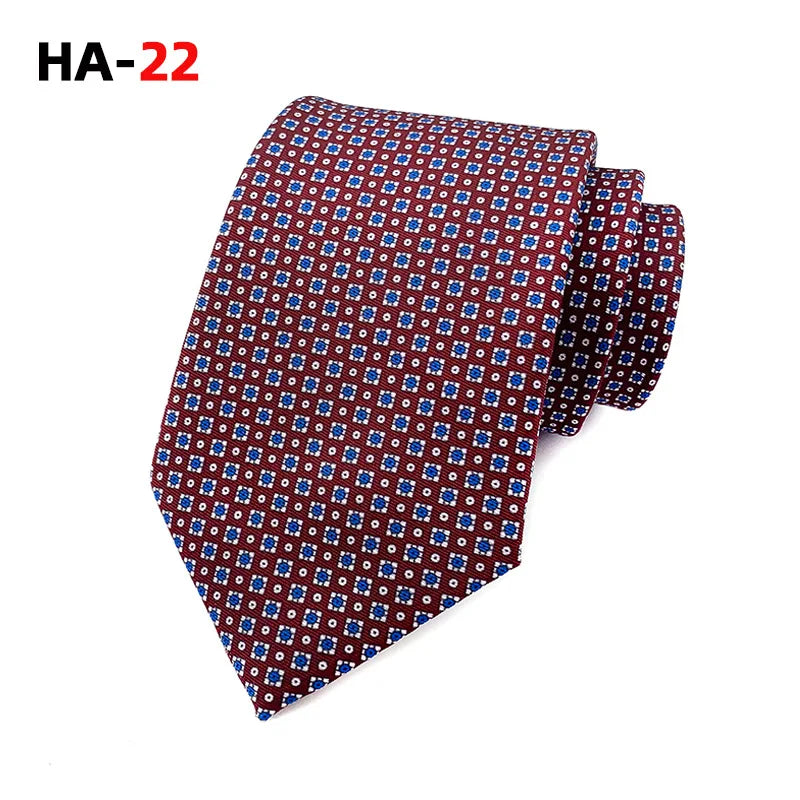 Men Tie 8cm Silk Tie For Man Luxury Vintage Design Print Necktie Cravat For Shirt Suit Wedding Party Stripe Cravats Silk Feeling