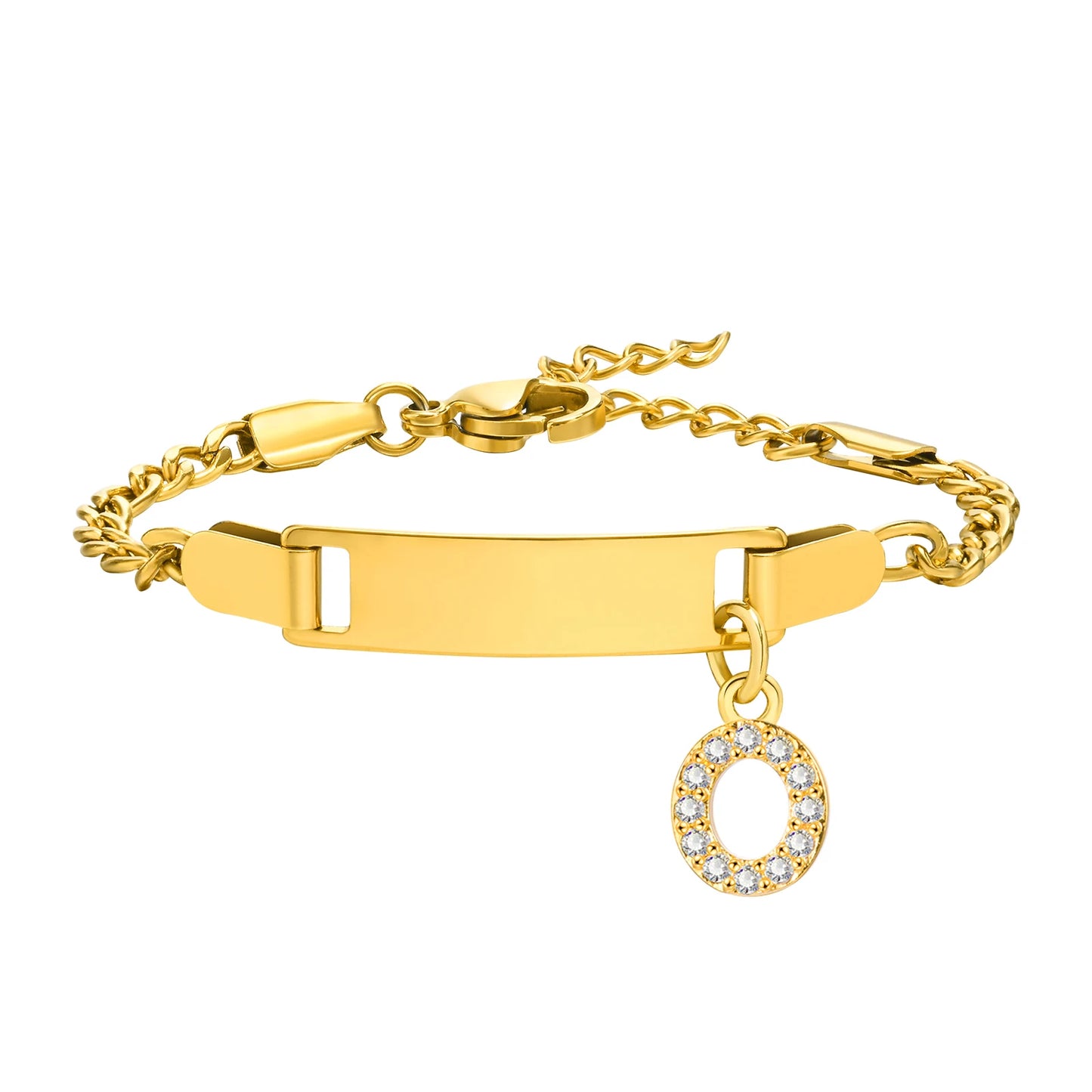 Personalized Name Bracelet With Initials for Boy Girl, Free Engraving Date ID Wristband Birthday Gift