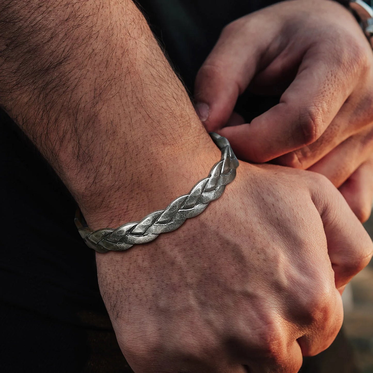 Vnox Retro Vintage Rustic Mens Cuff Bracelet, Waterproof Stainless Steel Metal Rock Punk Viking Bangle Jewelry,Father's Day Gift