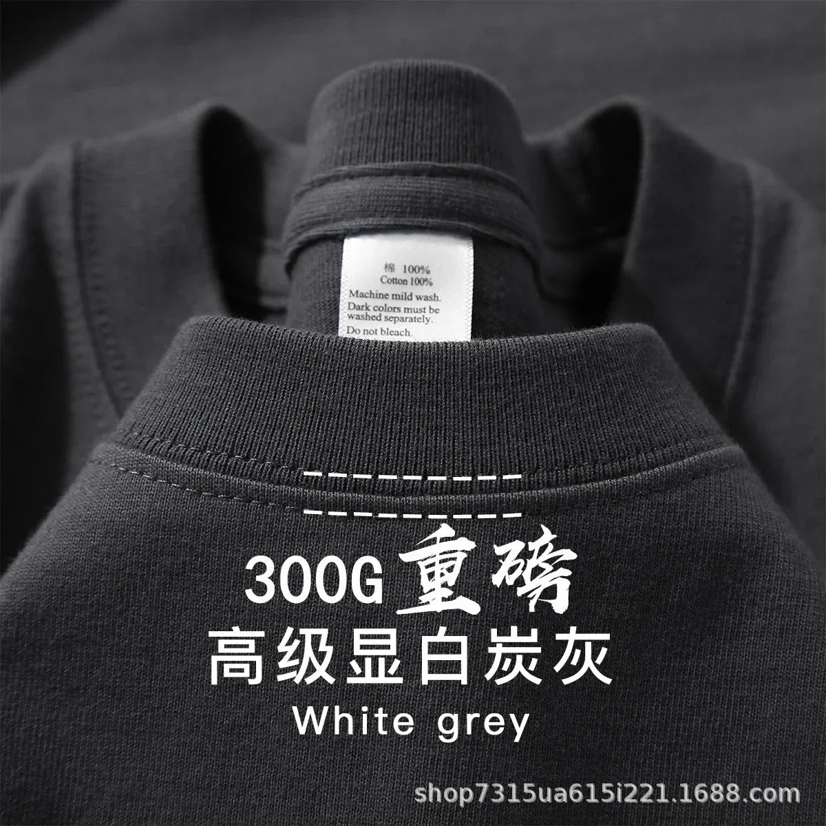 Summer Light Green Heavy Weight 300G Short Sleeved T-shirt Cotton  Men's Loose Casual Base Shirt Korean Tee Women's