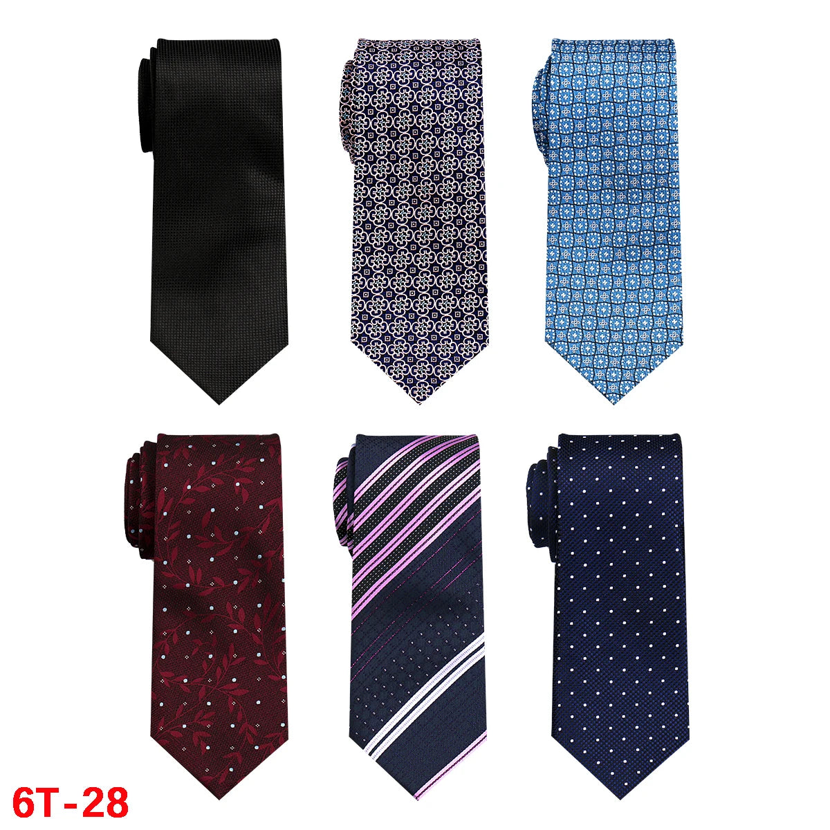 Lot 6 PCS Classic Men's Ties Men Accessories Necktie High Quality Tie For Man Workplace Business Wedding Woven JACQUARD Gift