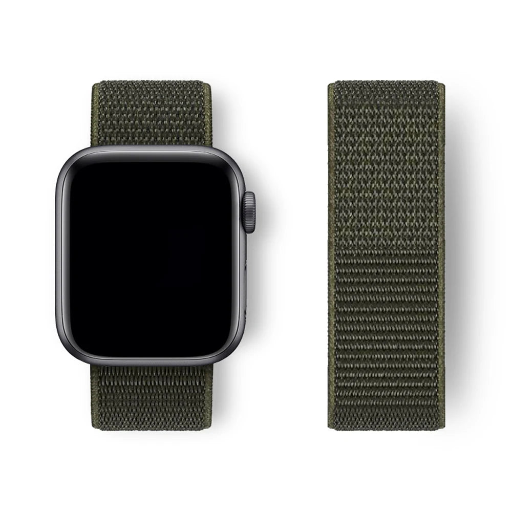 حزام نايلون لساعة Apple Watch Band 45 مم 44 مم 42 مم 41 مم 49 مم 40 مم 44 مم سوار Correa iwatch Strap series 8 9 7 6 5 4 3 SE Ultra