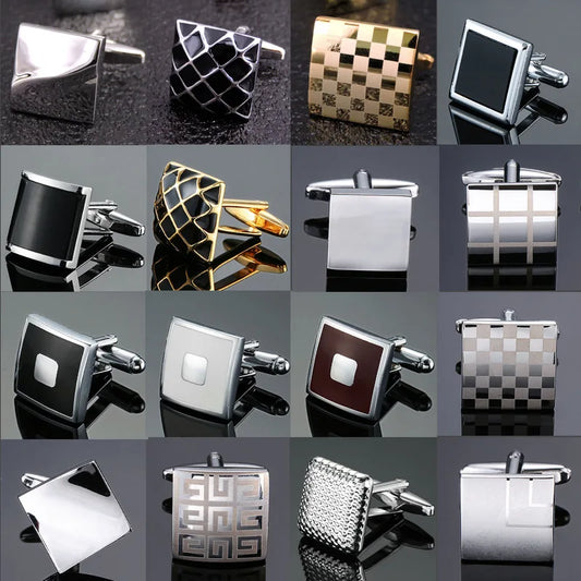 High Quality Copper Cufflinks Luxury Cuff Links Mens French Square Button Shirts Accessories Business Jewelry