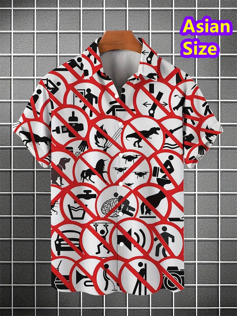 Hawaiian Shirt Man Streetwear Car Beer 3d Print Graphic Street Beach Men's Shirt Casual Short Sleeves Button-down Shirt Man Top