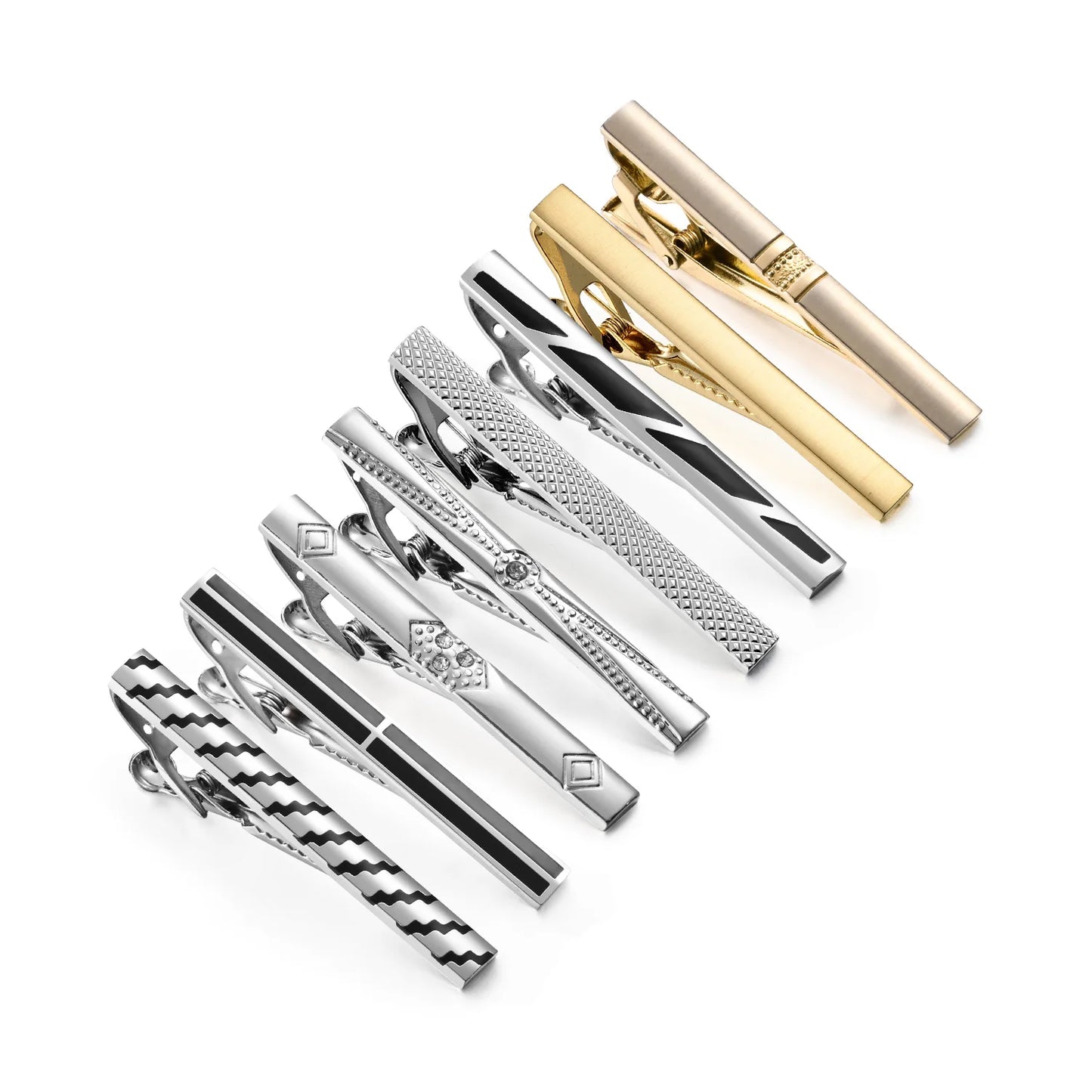 7/8 PCS Tie Clips Set With Gift Box Wedding Guest Gift Luxury Men's Jewelry Business Man Shirt Cufflinks Gift For Husband