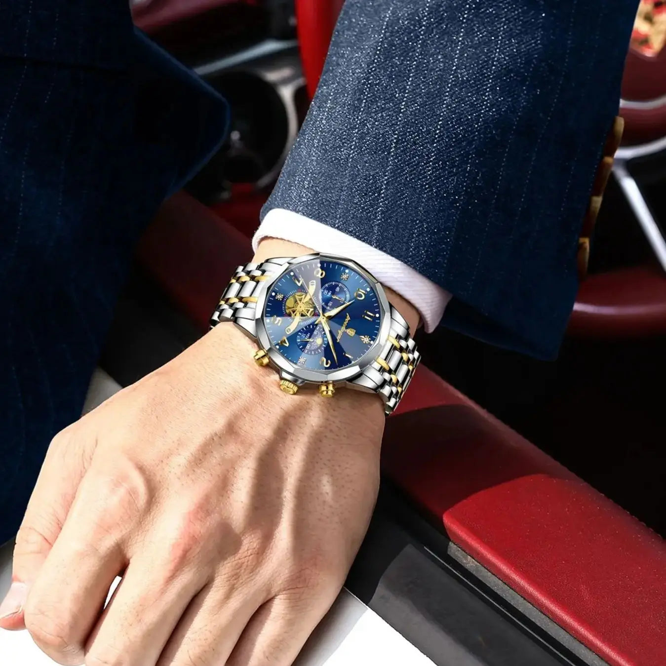 POEDAGAR Luxury Men’s Watch – Chronograph Waterproof Stainless Steel Quartz