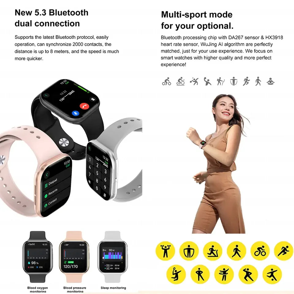 2025 Series 10 Smart Watch – Bluetooth Call, Heart Rate & Fitness Tracker for Men & Women