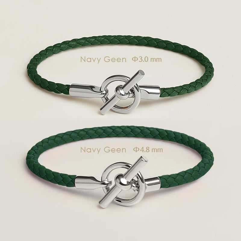 MOONLIGHT Classic OT Lock Genuine Leather Bracelets for Women Couples Bracelet Female Man Jewelry Gift Fashion Accessories