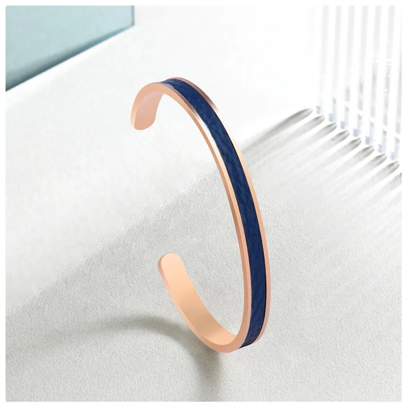 Minimalist Cuff Bangle For Men Black Man Bracelets On Hand Adjustable Stainless Steel PU Leather Men Fashion Jewelry Trendy Gift