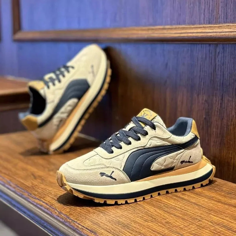 أحذية كاجوال للرجال أحذية رياضية صيفية كاجوال للرجال بنعل سميك ناعمة ومريحة غير قابلة للانزلاق أحذية لوحية عصرية للأنشطة الخارجية