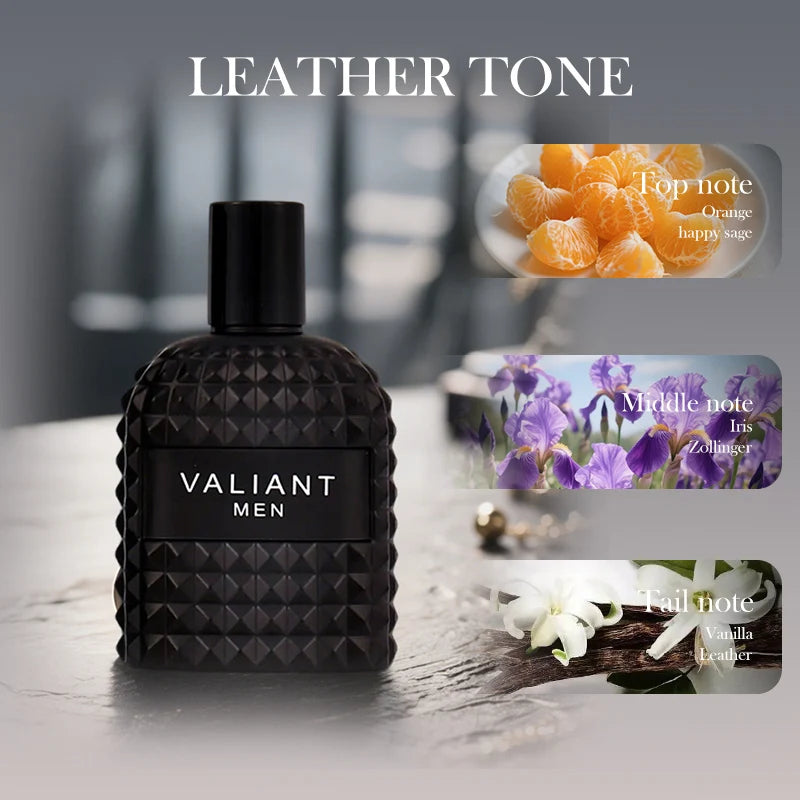 100 مل 3.4 أونصة سائلة، عطر رجالي برائحة الجلود، خشبي، جوزي، دافئ، حار، برائحة الشوكولاتة، بخاخ عطر للرجال
