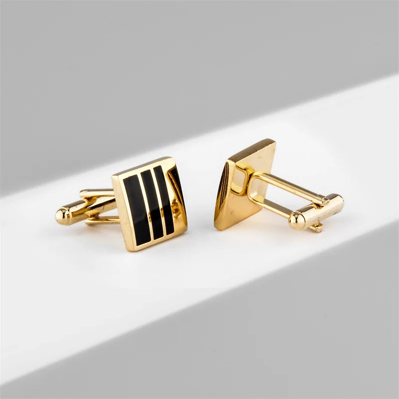 1Pair Square Man Shirt Cufflinks Copper Tie Clips & Cufflinks For Mens Luxury Wedding Guests Gifts Fashion Jewelry Men Cuffs