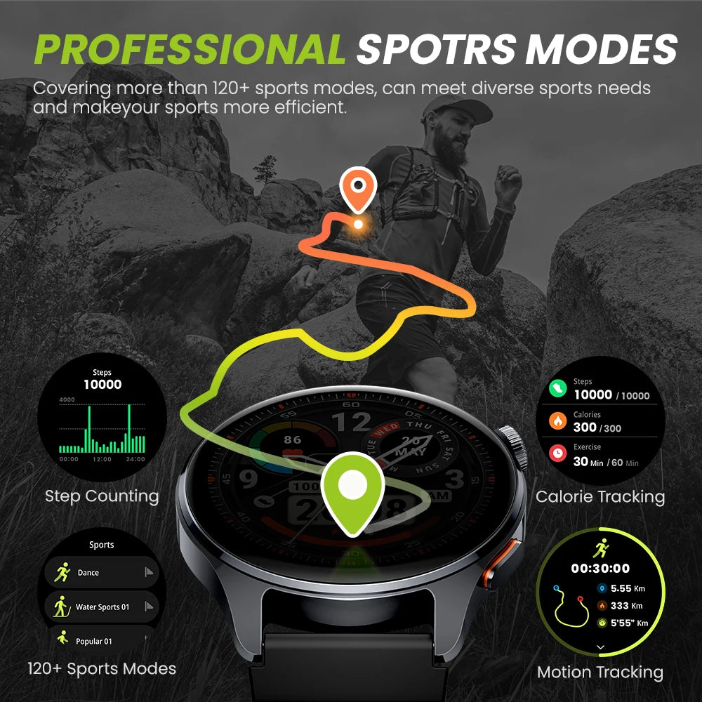 HAYLOU Watch 4S GPS Smartwatch 1.43” HD AMOLED Display 5 Satellite GPS Positioning 120+ Workout Modes Sport Fitness Smart Watch