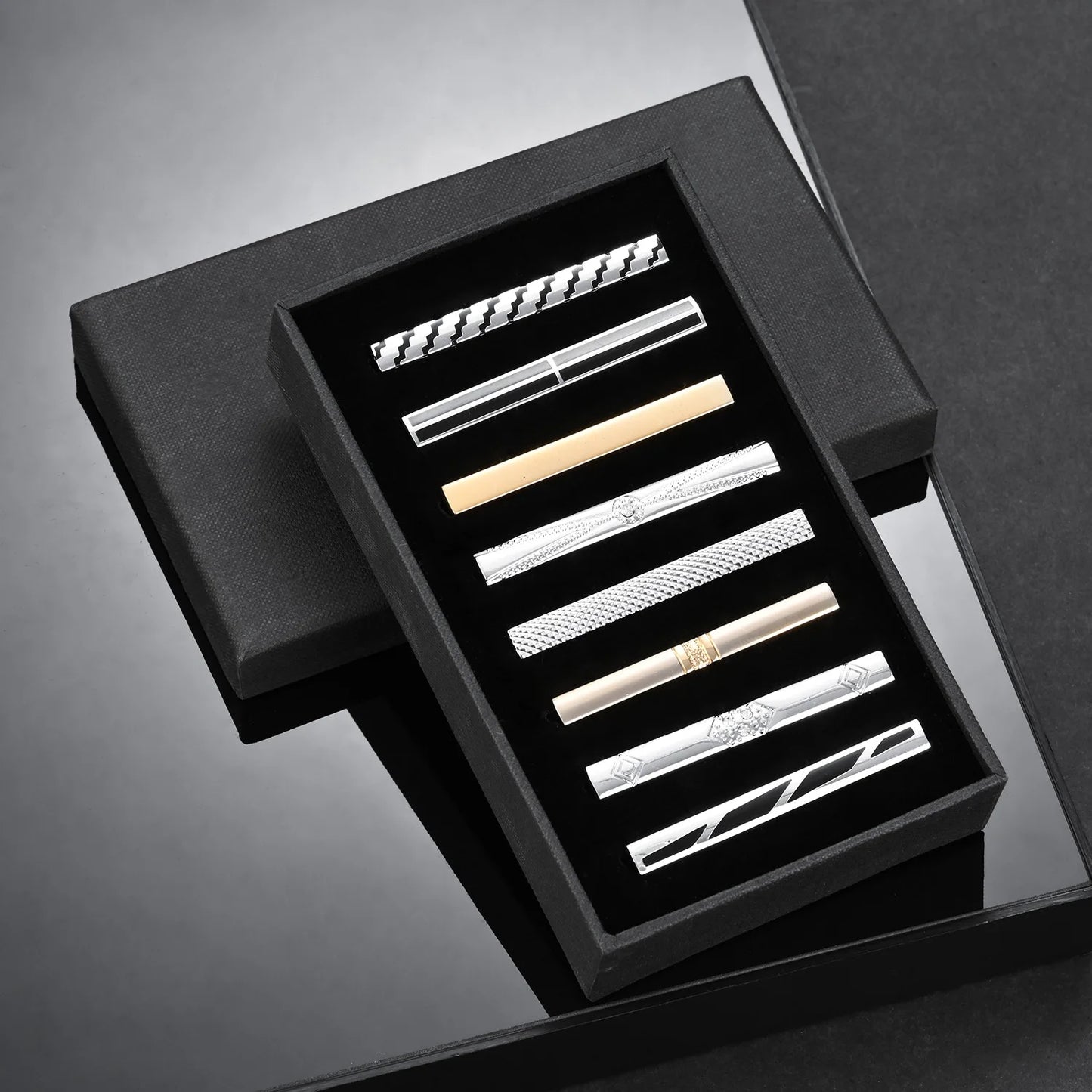 7/8 PCS Tie Clips Set With Gift Box Wedding Guest Gift Luxury Men's Jewelry Business Man Shirt Cufflinks Gift For Husband