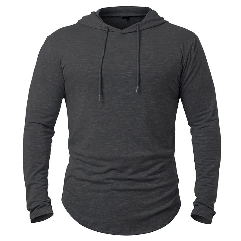 Men's Lightweight Athletic Hoodies Long Sleeve Workout Sport Hooded Shirt Casual Gym Running Jogger Shirt Pullover Sweatshirt