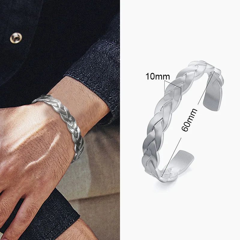 Vnox Retro Vintage Rustic Mens Cuff Bracelet, Waterproof Stainless Steel Metal Rock Punk Viking Bangle Jewelry,Father's Day Gift