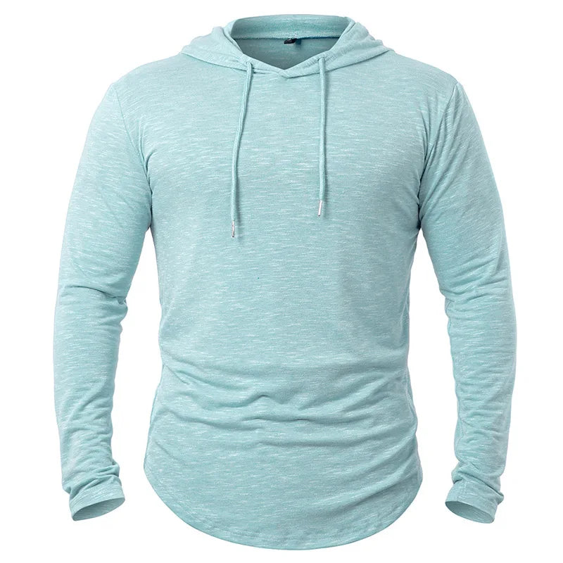 Men's Lightweight Athletic Hoodies Long Sleeve Workout Sport Hooded Shirt Casual Gym Running Jogger Shirt Pullover Sweatshirt