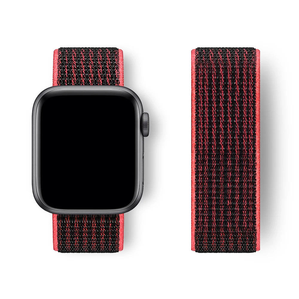 حزام نايلون لساعة Apple Watch Band 45 مم 44 مم 42 مم 41 مم 49 مم 40 مم 44 مم سوار Correa iwatch Strap series 8 9 7 6 5 4 3 SE Ultra