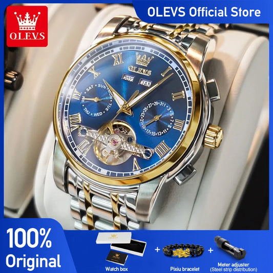 OLEVS Automatic Mechanical Watch – Waterproof Stainless Steel Business Style for Men