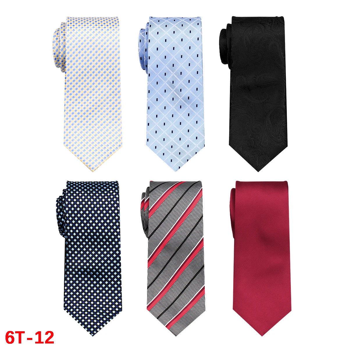Lot 6 PCS Classic Men's Ties Men Accessories Necktie High Quality Tie For Man Workplace Business Wedding Woven JACQUARD Gift