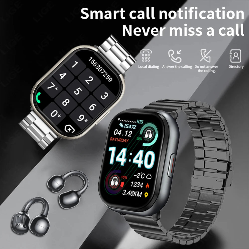 D9 2 in 1 Smart Watch With Earbuds Smartwatch TWS Bluetooth Earphone Heart Rate Blood Pressure Monitor Sport Watch Fitness Watch