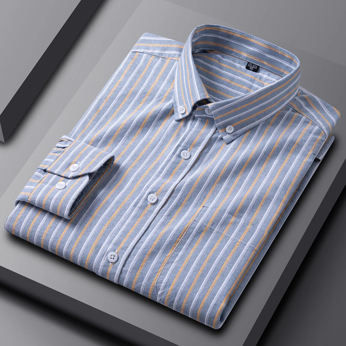 New in shirt 100%cotton oxford plaid long sleeve shirts for man slim fit formal plain shirt soft striped casual elegant clothes