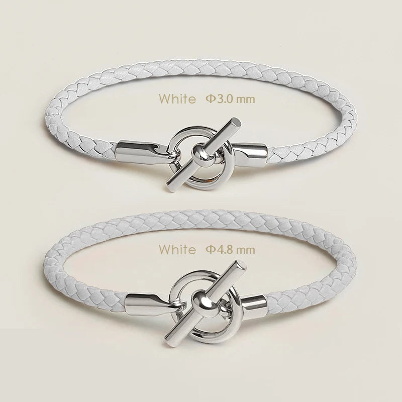 MOONLIGHT Classic OT Lock Genuine Leather Bracelets for Women Couples Bracelet Female Man Jewelry Gift Fashion Accessories