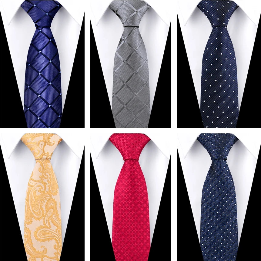Lot 6 PCS Classic Men's Ties Men Accessories Necktie High Quality Tie For Man Workplace Business Wedding Woven JACQUARD Gift