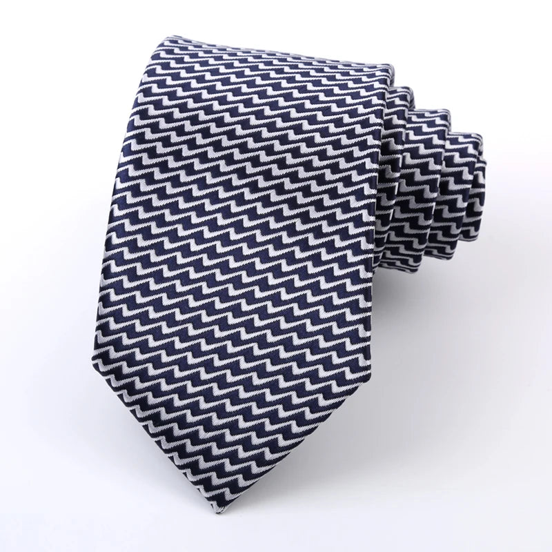 New 8CM Mens Tie Necktie Polka Dot Solid Ties For Man Groom Groomsman Jacquard Woven Ascot Neck Tie Formal Business Party