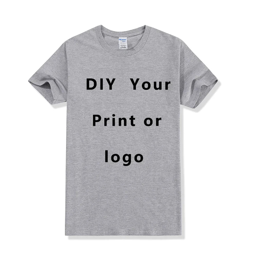 Custom Tshirt Front Back Print Professional Your Own Logo Text Photo Male Personalized Premium Gifts T-shirt EU Size 100% Cotton