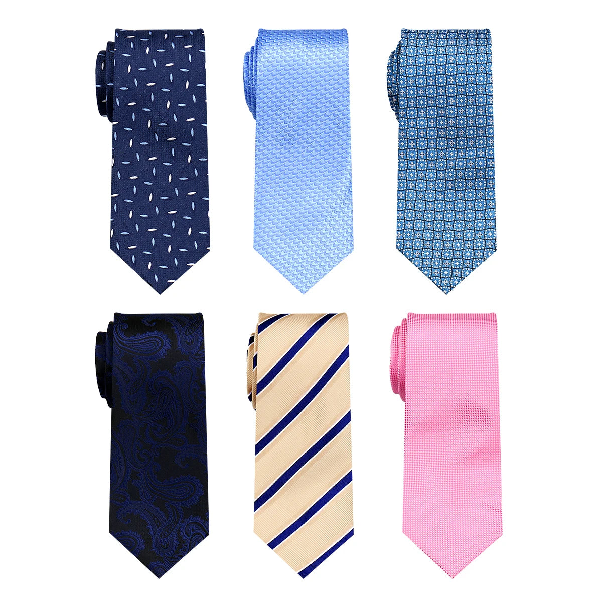 Lot 6 PCS Classic Men's Ties Men Accessories Necktie High Quality Tie For Man Workplace Business Wedding Woven JACQUARD Gift