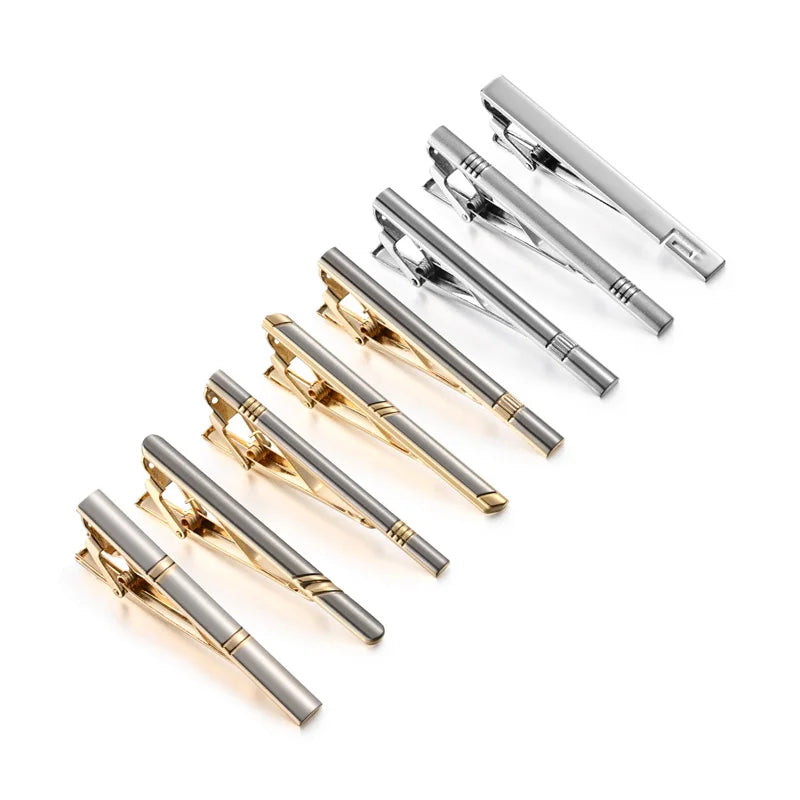 7/8 PCS Tie Clips Set With Gift Box Wedding Guest Gift Luxury Men's Jewelry Business Man Shirt Cufflinks Gift For Husband
