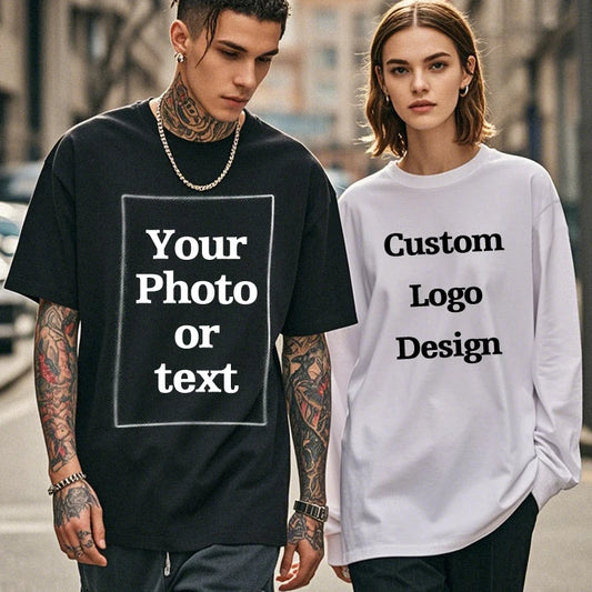 Custom Cotton T-Shirt – Personalized Photo or Logo Print Gift for Men & Women