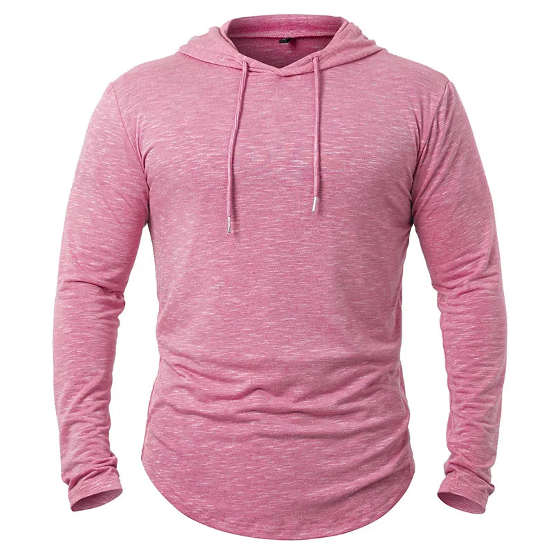 Men's Lightweight Athletic Hoodies Long Sleeve Workout Sport Hooded Shirt Casual Gym Running Jogger Shirt Pullover Sweatshirt