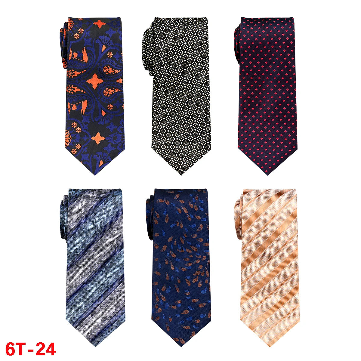 Lot 6 PCS Classic Men's Ties Men Accessories Necktie High Quality Tie For Man Workplace Business Wedding Woven JACQUARD Gift