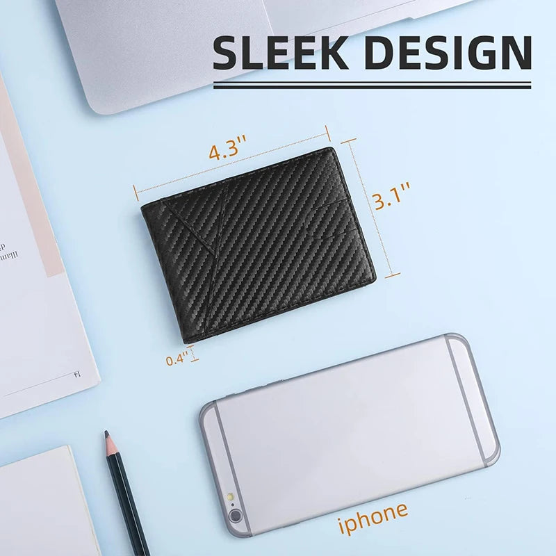 Men’s Thin Leather Wallet – Ultra-Slim RFID Blocking Bifold with 11 Card Slots – Everyday Minimalist Use