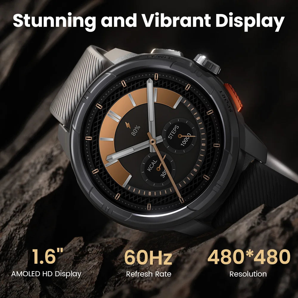 HAYLOU Solar Ultra Smartwatch – 1.6” AMOLED GPS Waterproof Sports Watch