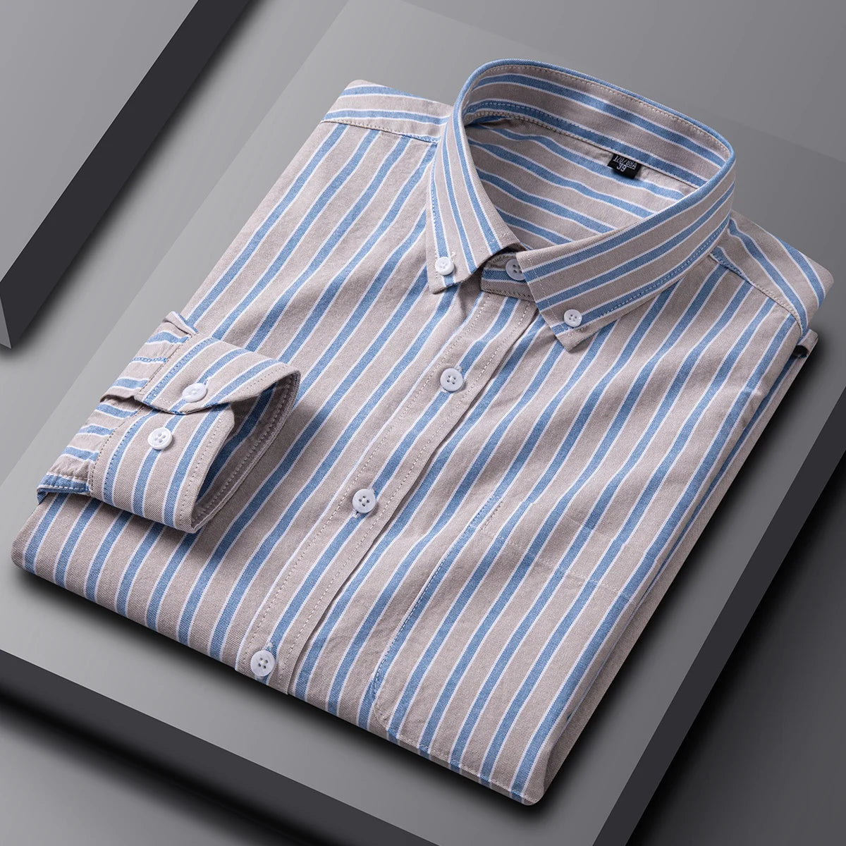 New in shirt 100%cotton oxford plaid long sleeve shirts for man slim fit formal plain shirt soft striped casual elegant clothes