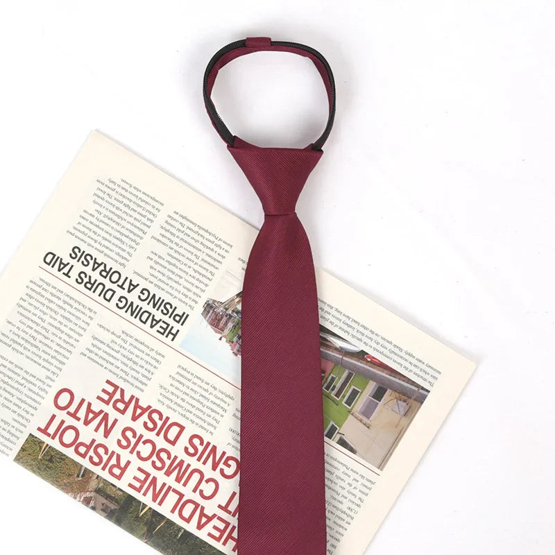 New Unisex Solid Necktie Zipper Tie 6cm Casual for Man Women Gravatas Skinny Slim Mens Party Wedding Shirt Accessories Corbatas