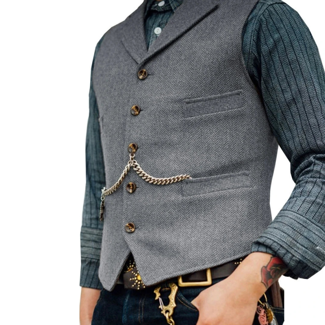 Business Waistcoat Jacket Casual Slim Fit Gilet Homme Vests for Groosmen Man Wedding Men's Suit Vest Brown Wedding Wool Tweed
