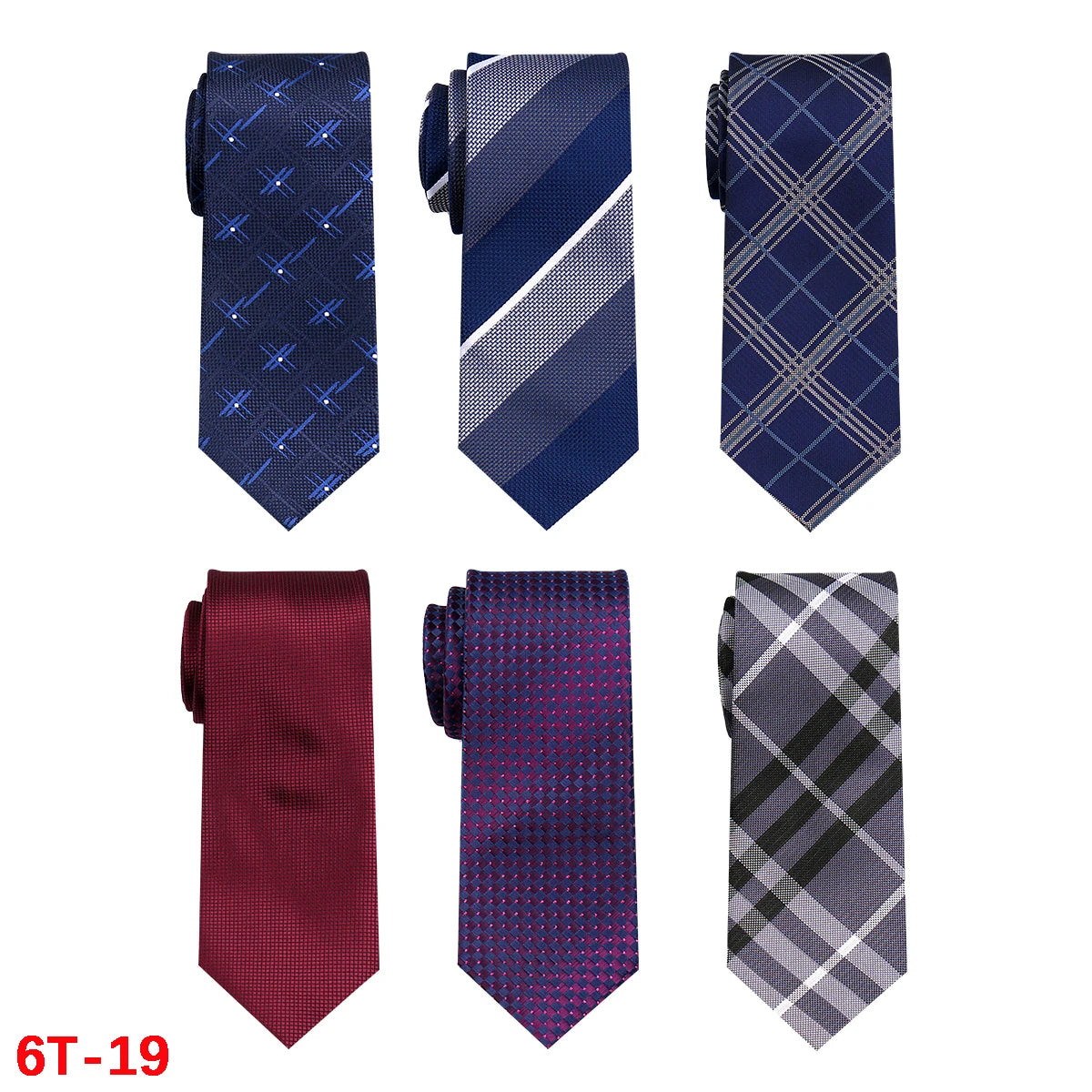 Lot 6 PCS Classic Men's Ties Men Accessories Necktie High Quality Tie For Man Workplace Business Wedding Woven JACQUARD Gift