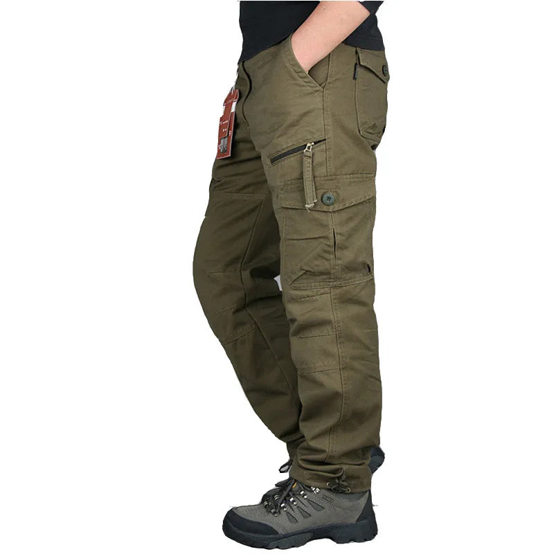 2025 New Autumn Cargo Pants Men Fashion Military Outdoors Man Work Trousers Long Warm Tactical Cotton Khaki Cargo Pants For Man