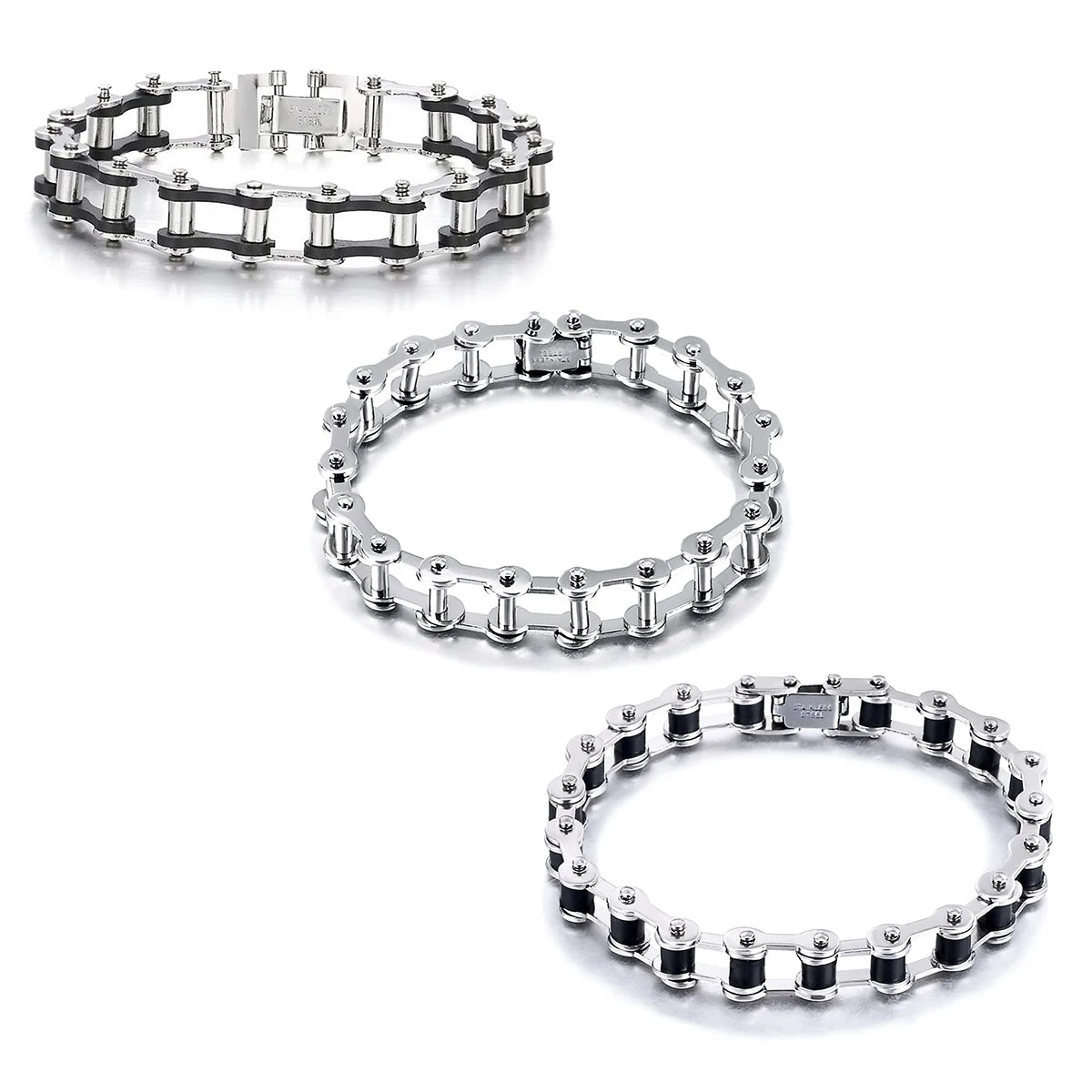 Stainless Steel Biker Chain Bracelet Mens Bracelet Link Chain Motorcycle Bicycle Style Bracelets Fashion Punk Bangles Jewelry