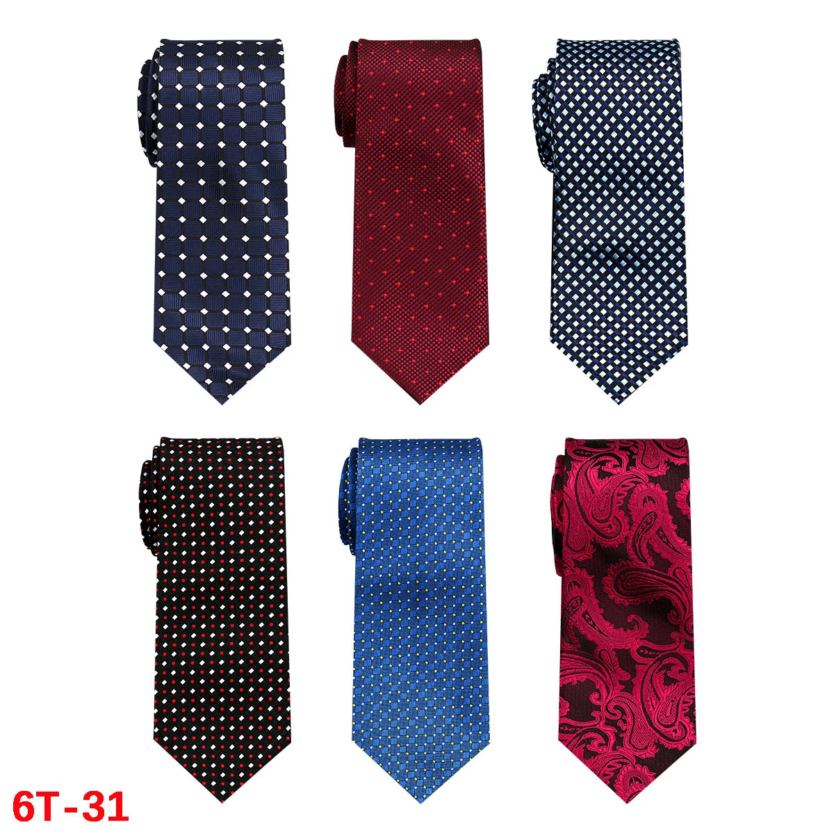 Lot 6 PCS Classic Men's Ties Men Accessories Necktie High Quality Tie For Man Workplace Business Wedding Woven JACQUARD Gift