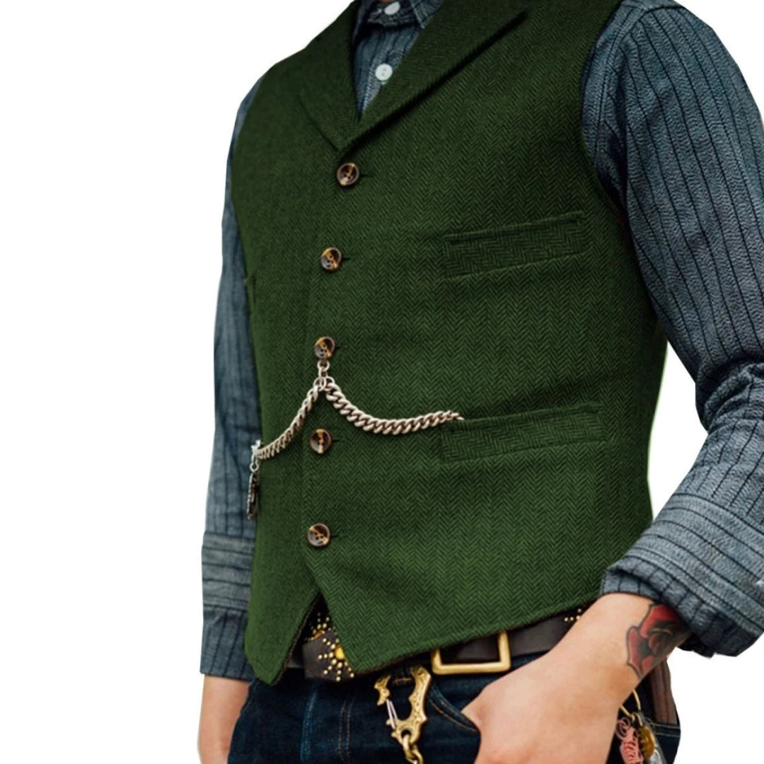 Business Waistcoat Jacket Casual Slim Fit Gilet Homme Vests for Groosmen Man Wedding Men's Suit Vest Brown Wedding Wool Tweed