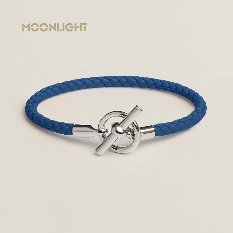 MOONLIGHT Classic OT Lock Genuine Leather Bracelets for Women Couples Bracelet Female Man Jewelry Gift Fashion Accessories